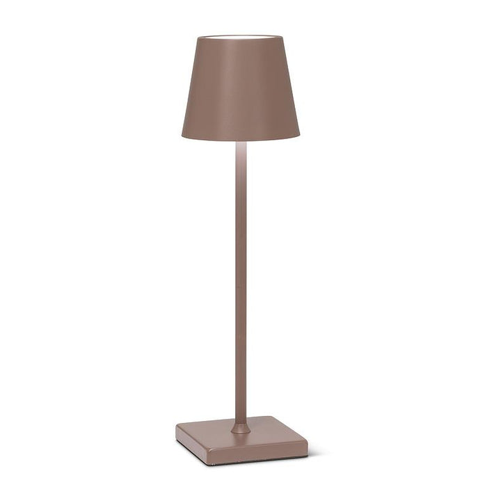 Trilite Classic Shade Rechargeable LED Table Lamp, Brown, 15"