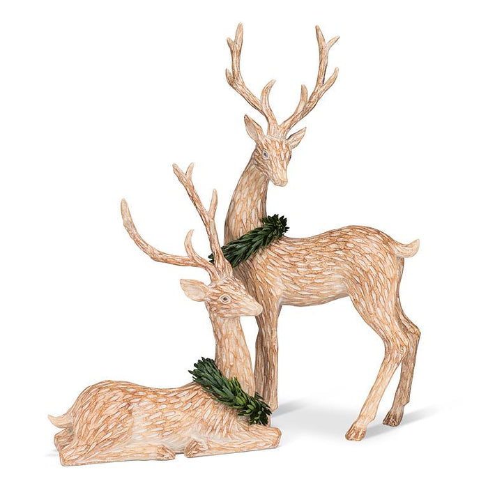 Deer Laying with Green Wreath