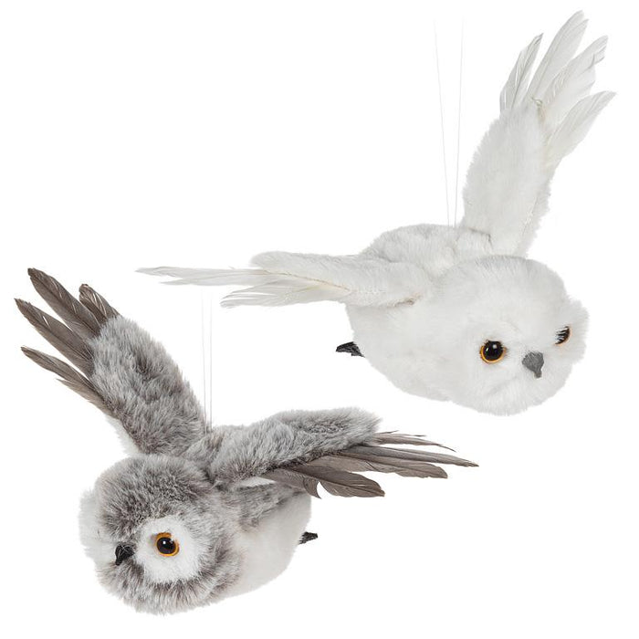 Flying Owls Ornaments, Set of 2
