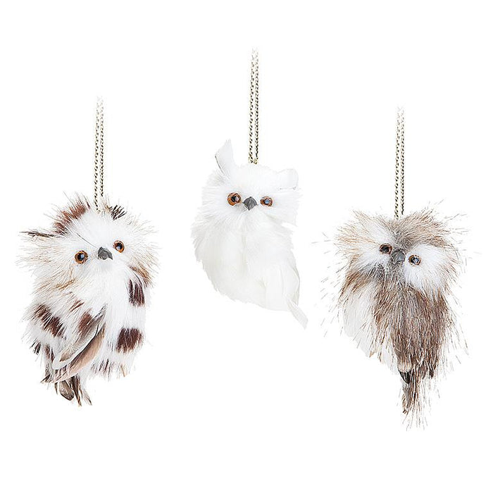 Small Owls Ornaments, Set of 3