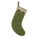 Abbott Collection Festive Knit Trim Christmas Stocking in Green - Stocking