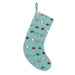 Abbott Collection Festive Knit Trim Christmas Stocking in Aqua - Stocking