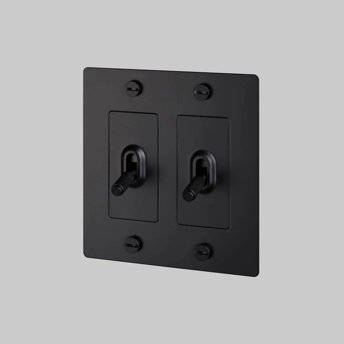 Buster + Punch 2-Gang Toggle Switch – Cross - Black / Without Logo - 2G Toggle