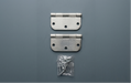 3.5 inch satin chrome door hinges with screws included 5/8 radius corner