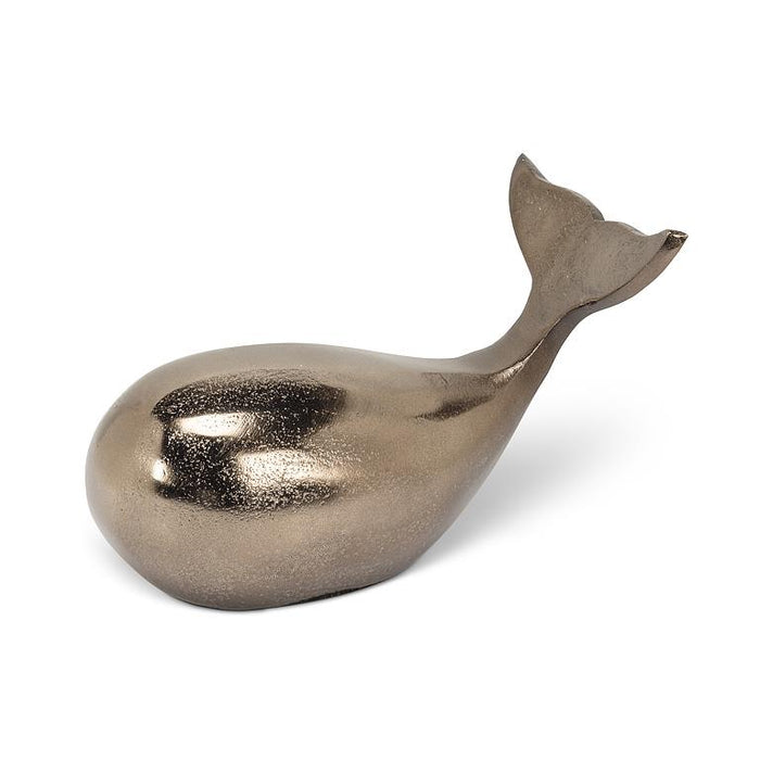 Medium Simple Whale Aluminum Sculpture, Smoke, 8"