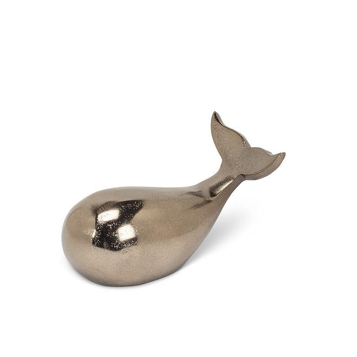 Small Simple Whale Aluminum Sculpture, 6.5 in