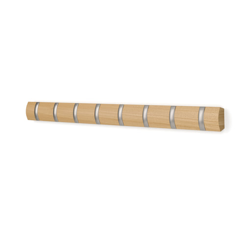 Umbra Flip 8 Wall Hook - Natural/Nickel - Wall-Mount Coat Rack