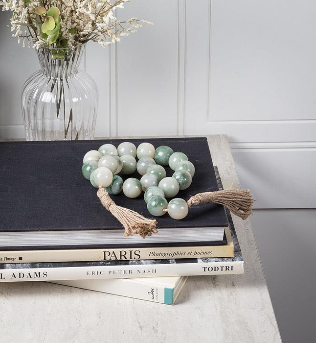 Smooth Ball Bead Garland, Jade, 32 in