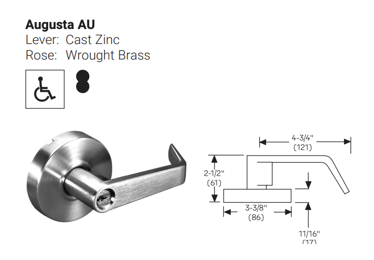 ACCENTRA 4607LN Grade 2 Entry Lever Lockset