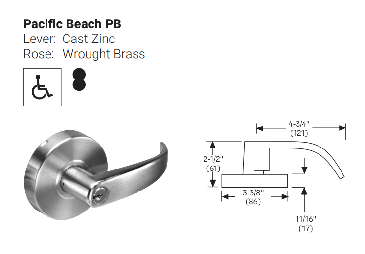 ACCENTRA 4607LN Grade 2 Entry Lever Lockset