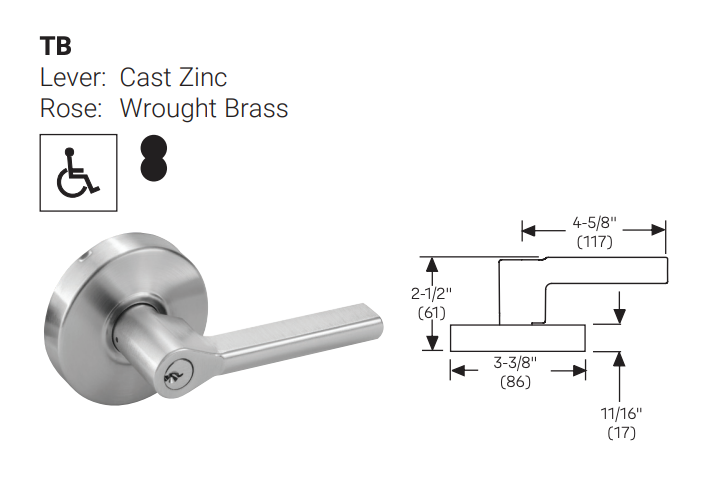 ACCENTRA 4607LN Grade 2 Entry Lever Lockset
