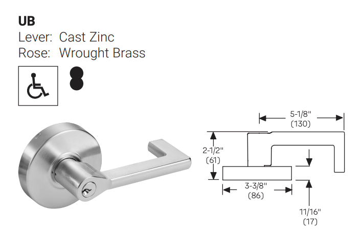 ACCENTRA 4607LN Grade 2 Entry Lever Lockset