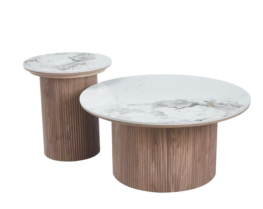 Roman Coffee Table with Walnut Base