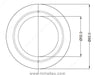 Technical dimensions for 80 mm round recessed forged iron pull 9548