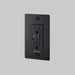 Buster + Punch 1-Gang Duplex Outlet with USB-A & USB-C – Cross - Black / With Logo - 1G USB A + C Outlets