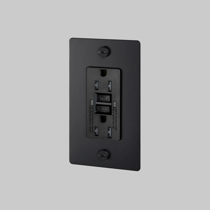 Buster + Punch 1-Gang Duplex GFCI Outlet – Cross - Black / Without Logo - 1G GFCI