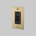 Buster + Punch 1-Gang Duplex GFCI Outlet – Cross - Brass / Without Logo - 1G GFCI