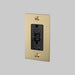 Buster + Punch 1-Gang Duplex GFCI Outlet – Cross - Brass / With Logo - 1G GFCI