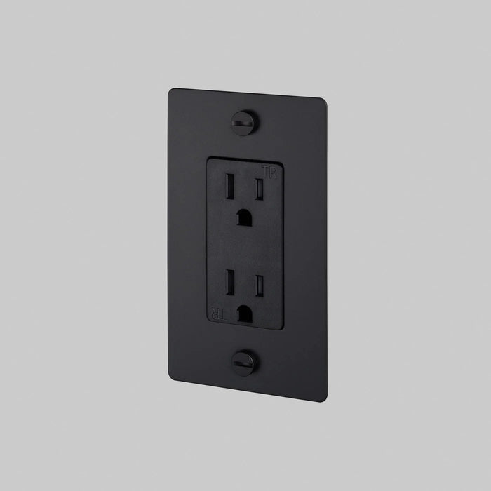 Buster + Punch 1-Gang Duplex Outlet – Cross - Black / Without Logo - 1G Duplex Outlets
