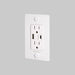 Buster + Punch 1-Gang Duplex Outlet with USB-A & USB-C – Cross - White / With Logo - 1G USB A + C Outlets