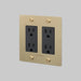 Buster + Punch 2-Gang Duplex Outlet – Linear - Brass / With Logo - 2G Duplex Outlets