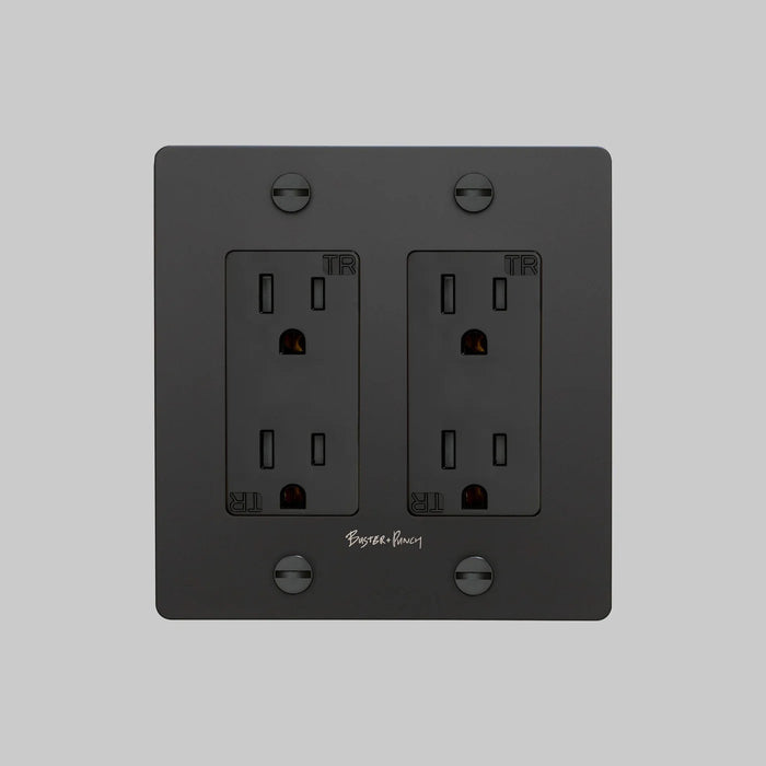 Buster + Punch 2-Gang Duplex Outlet – Cross - 2G Duplex Outlets