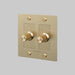 Buster + Punch 2-Gang LED Dimmer Switch – Linear - Brass / With Logo - 2G Dimmers