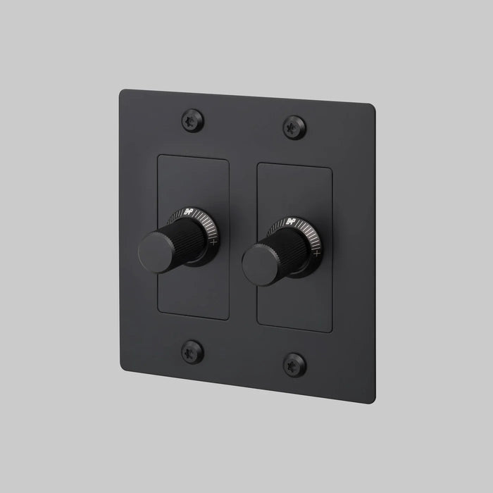Buster + Punch 2-Gang LED Dimmer Switch – Linear - Black / Without Logo - 2G Dimmers