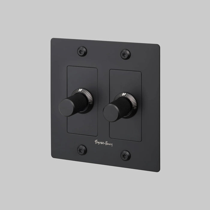 Buster + Punch 2-Gang LED Dimmer Switch – Linear - Black / With Logo - 2G Dimmers