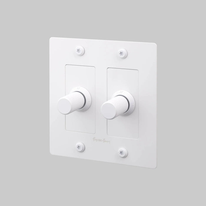 Buster + Punch 2-Gang LED Dimmer Switch – Linear - White / With Logo - 2G Dimmers