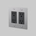 Buster + Punch 2-Gang Duplex Outlet – Linear - Steel / With Logo - 2G Duplex Outlets