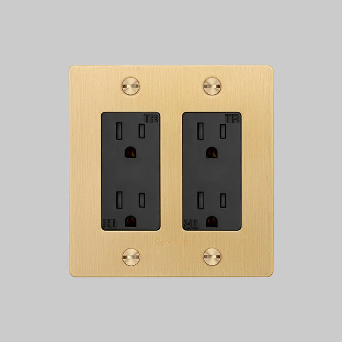 Buster + Punch 2-Gang Duplex Outlet – Cross - 2G Duplex Outlets