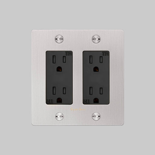 Buster + Punch 2-Gang Duplex Outlet – Cross - 2G Duplex Outlets