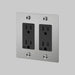 Buster + Punch 2-Gang Duplex Outlet – Cross - Steel - 2G Duplex Outlets