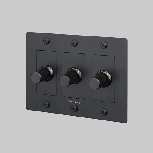 Buster + Punch 3-Gang LED Dimmer Switch – Linear - Black / With Logo - 3G Dimmers