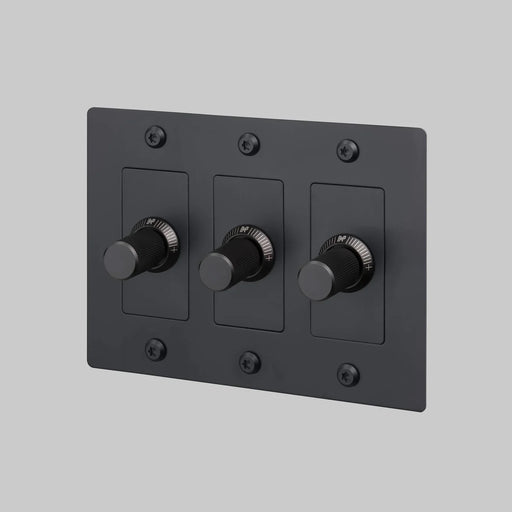 Buster + Punch 3-Gang LED Dimmer Switch – Linear - Black / Without Logo - 3G Dimmers