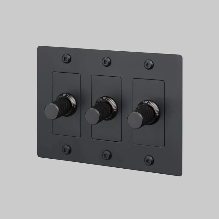 Buster + Punch 3-Gang LED Dimmer Switch – Linear - Black / Without Logo - 3G Dimmers