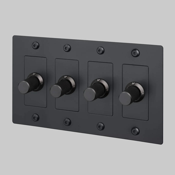 Buster + Punch 4-Gang LED Dimmer Switch – Linear - Black / Without Logo - 4G Dimmers