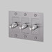 Buster + Punch 3-Gang LED Dimmer Switch – Cross - Steel / With Logo - 3G Dimmers