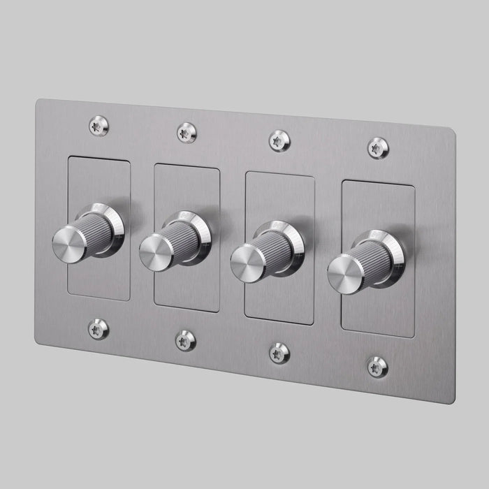 Buster + Punch 4-Gang LED Dimmer Switch – Linear - Steel / Without Logo - 4G Dimmers