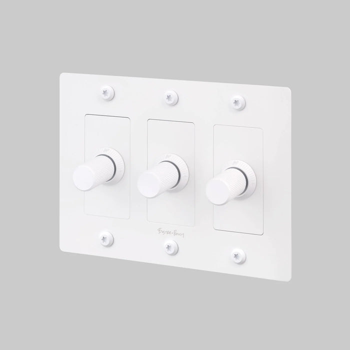 Buster + Punch 3-Gang LED Dimmer Switch – Linear - White / With Logo - 3G Dimmers