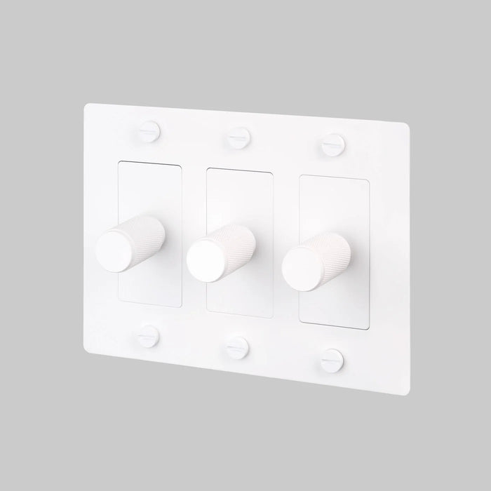 Buster + Punch 3-Gang LED Dimmer Switch – Cross - White / Without Logo - 3G Dimmers