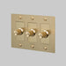 Buster + Punch 3-Gang LED Dimmer Switch – Linear - Brass / With Logo - 3G Dimmers