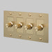 Buster + Punch 4-Gang LED Dimmer Switch – Linear - Brass / With Logo - 4G Dimmers