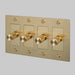 Buster + Punch 4-Gang LED Dimmer Switch – Cross - Brass / With Logo - 4G Dimmers
