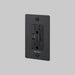 Buster + Punch 1-Gang Duplex Outlet with USB-A & USB-C – Linear - Black / With Logo - 1G USB A + C Outlets