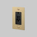 Buster + Punch 1-Gang Duplex GFCI Outlet – Linear - Brass / With Logo - 1G GFCI
