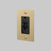 Buster + Punch 1-Gang Duplex GFCI Outlet – Linear - Brass / Without Logo - 1G GFCI