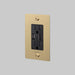Buster + Punch 1-Gang Duplex Outlet with USB-A & USB-C – Linear - Brass / With Logo - 1G USB A + C Outlets