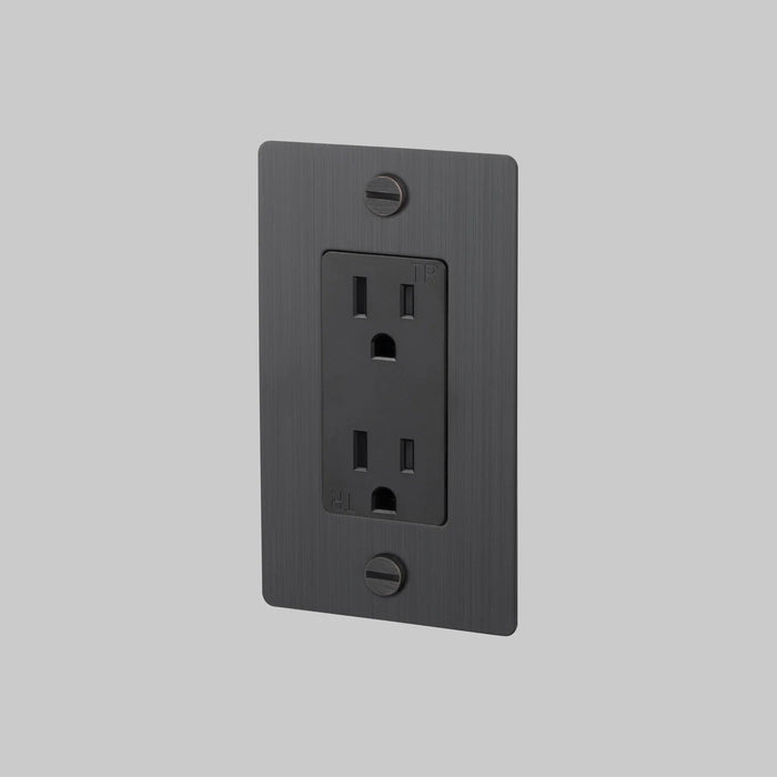 Buster + Punch 1-Gang Duplex Outlet – Cross - Smoked Bronze / Without Logo - 1G Duplex Outlets
